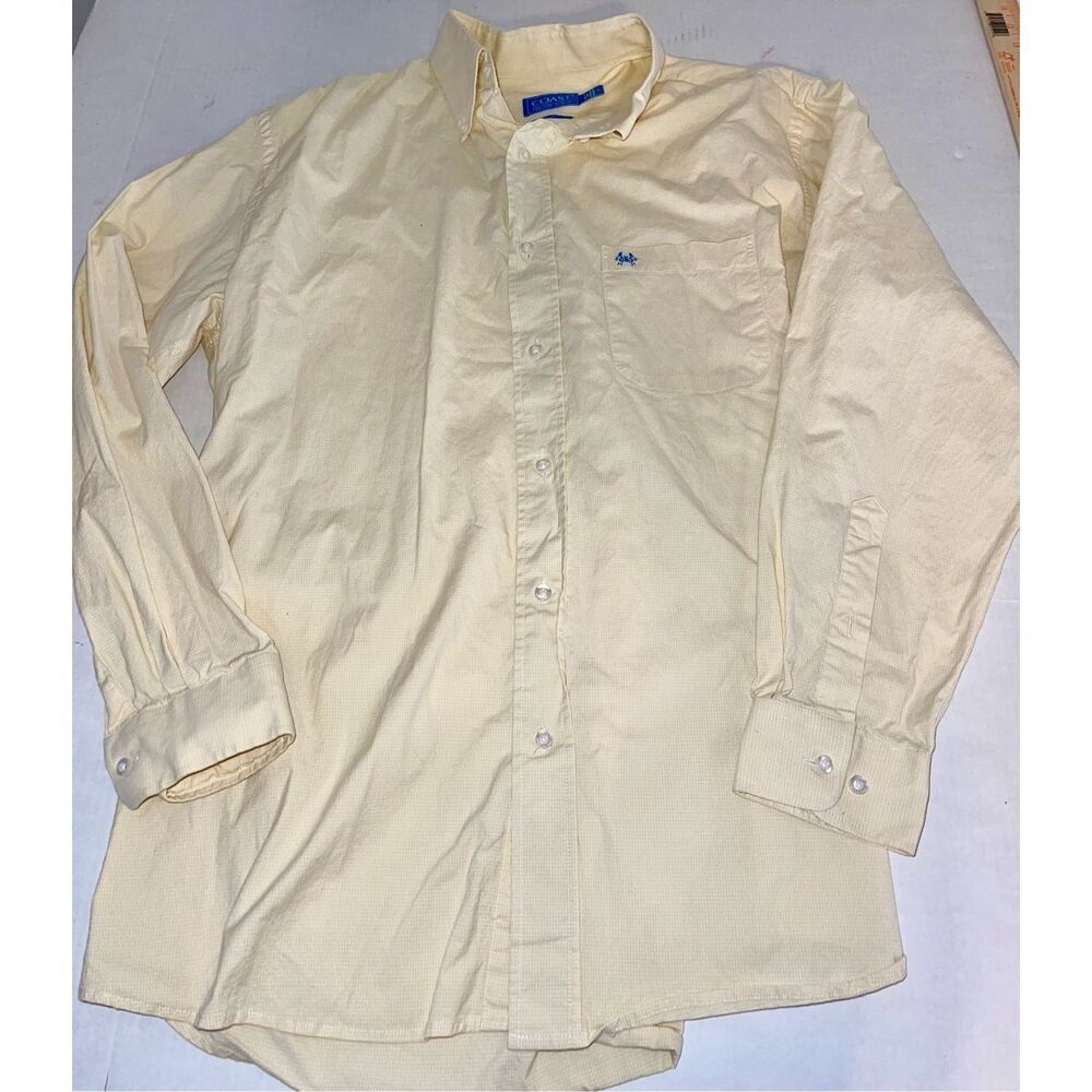 Men's Coast Shirt Plaid Long Sleeve Button Down 100% Cotton Huntington Sz LG  A2